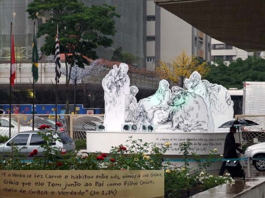 Presépio no páteo do  Hospital Santa Catarina