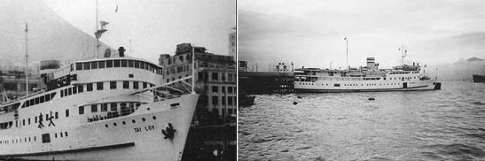 (foto da esquerda) 17- O «Tai Loy», em Hong Kong, em 1960. (da direita) 18- Idem, no Porto Interior, em 1959