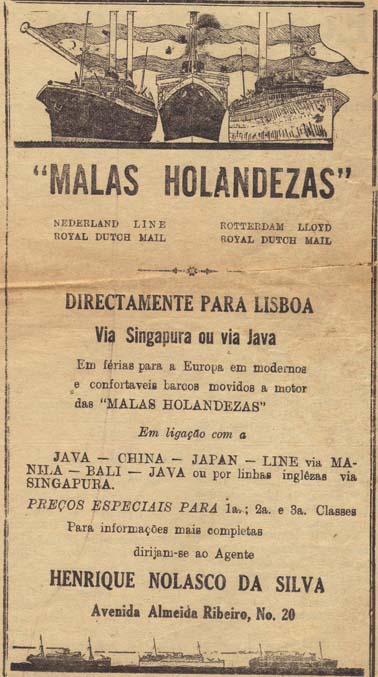 Anúncio no jornal A Voz de Macau edição 23/02/1939