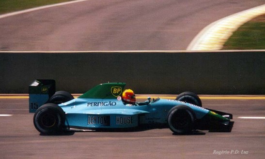 Maurício Gugelmin no F1 da March em Interlagos em 1990. Foto: Rogério P.D. Luz