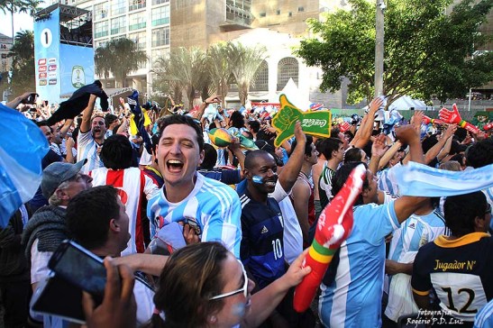 A comemoração após o apito final