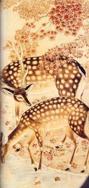 Chiang Kam Seong (1899-1959). Casal de corças no Outono, 1949 (Revista Macau)