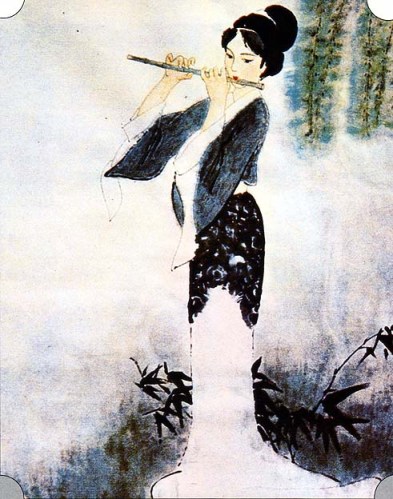 Ho Tzu, "A flauta de jade". Pintura para o poema de Libai