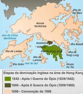 Hong Kong antigo mapa