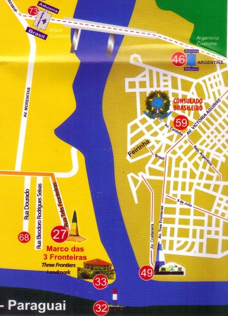 Mapa da Triplice Fronteira Argentina Brasil Paraguai