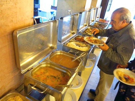 O almoço no hotel