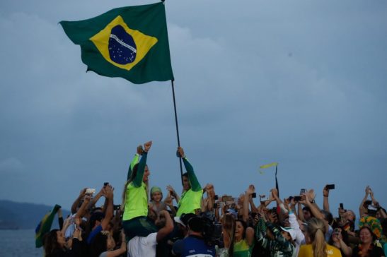 Rio de Janeiro - As brasileiras Martine Grael e Kahena Kunze conquistaram o ouro na classe 49er FX da vela dos Jogos Olímpicos Rio 2016, na regata final na Baía de Guanabara (Fernando Frazão/Agência Brasil)